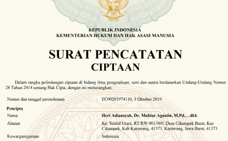 Students and Lecturers of the PGSD Study Program at the University of Buana Perjuangan Karawang Transmit the Letter of Registration of Creation of the Republic of Indonesia